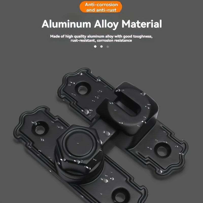 90 Degree Flip Lock, Home Thickened Aluminum Alloy Flip Latch - Sliding Barn Door Safety Lock, Main Door Bolt, No Power Required