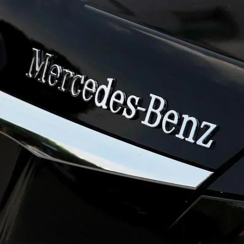 XEKV4 3D ABS Mercedes Benz Logo Car Body Side Badge Body Rear Trunk Sticker For Mercedes Benz B/C/E/S Class A Class C200L GLC GLK CLA