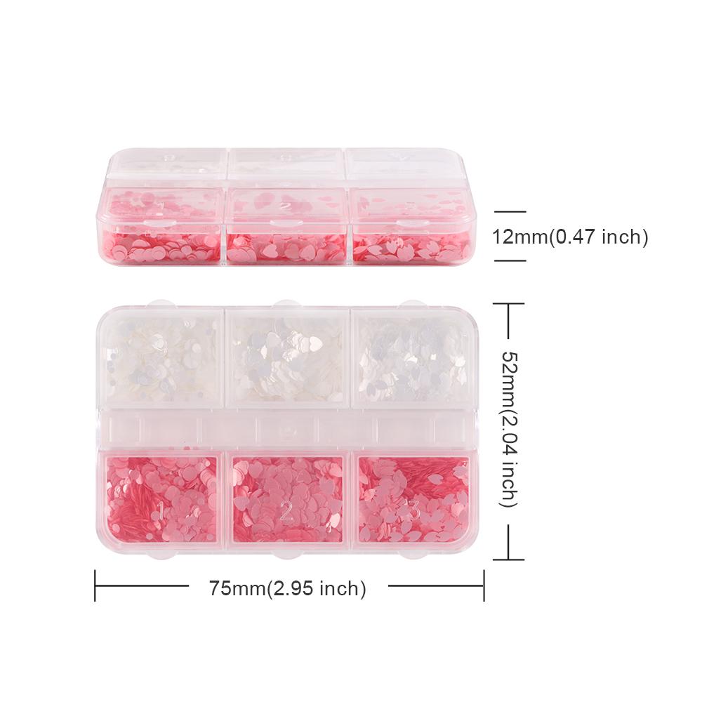 6 Gitter Blütenblatt Nagel Glitzer Pailletten Rosa Weiß Runde Flocke DIY Kirschblüten Blume Nail Art Dekoration Zubehör Sommer Nagelbedarf