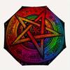Kolorowy Pentagram Mandala - Boho Makrama Ścienna do Dekoracji SypialniParasol, Przenośny Parasol Trójzłożony dla Mężczyzn i Kobiet, Prezent Świąteczny ES192