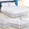 Top Selling Nice Eleagnt Jacquard Craft Stereoscopic Lace Floral Ruffles Bed Skirt With Strong Elastic Belt -15 Inch High
