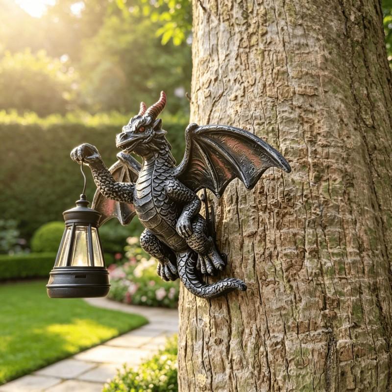 Solar-Powered Dinosaur Wall Decor Garden Yard Outdoor Lighting Decorative Hanging Ornament