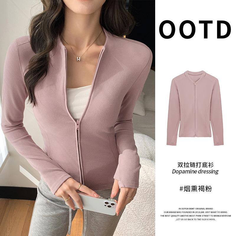 Cappotto Corto da Donna S Slim Fit Girocollo Manica Lunga con Zip Caldo Autunno Inverno