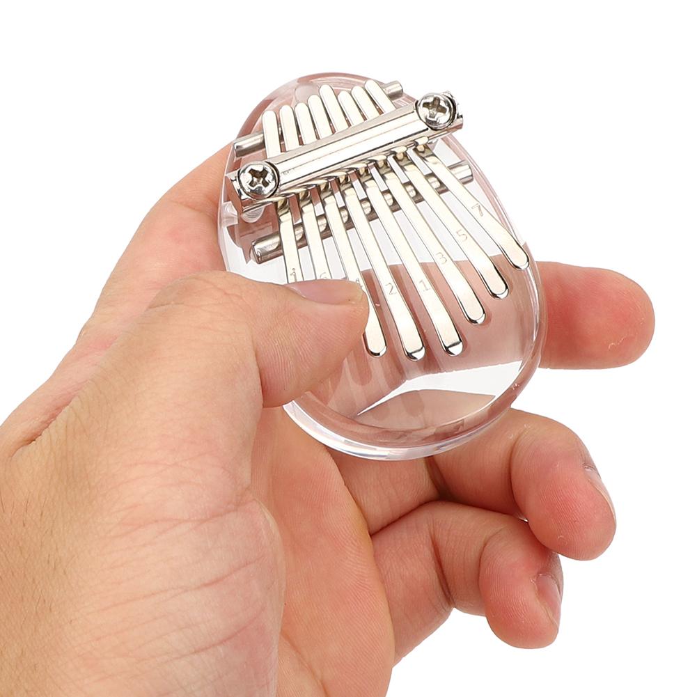 Tumme Piano 8 Tangenter Mini Bärbar Akrylmaterial Dekoration Gåva MusikinstrumentOval Kristall