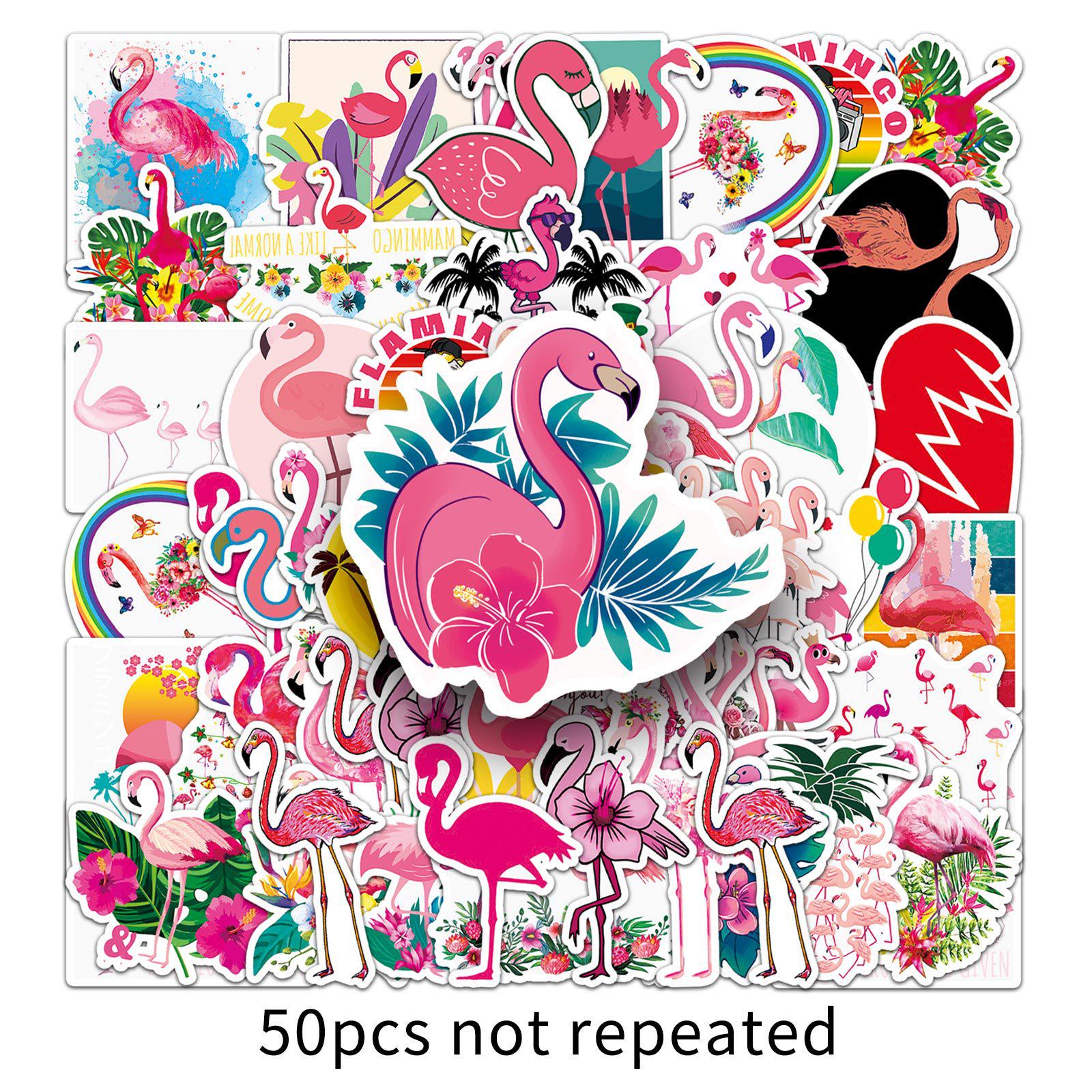 50 Flamingo Animal Graffiti Stickers for Suitcases, Laptops, Cars - Creative Decorative Set