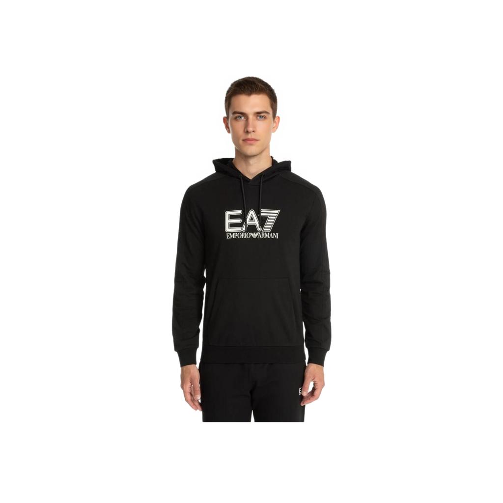 Emporio Armani EA7 Letter Number Hooded Long Sleeve Sweatshirt Men Sweatshirt Black 6DPM62-PJVRZ-1200