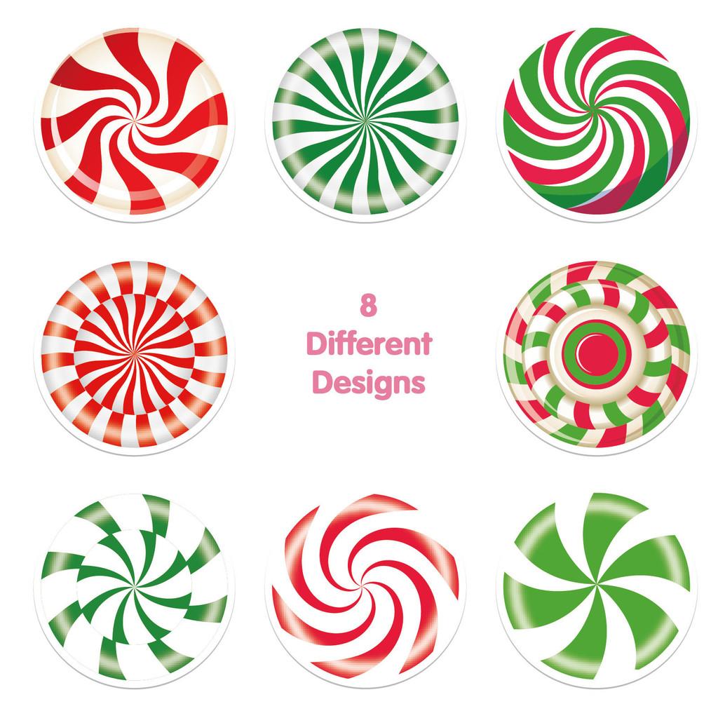 Xh098 Adorable Christmas Themed Diy Candy Roll Stickers For Kids Holiday Crafts
