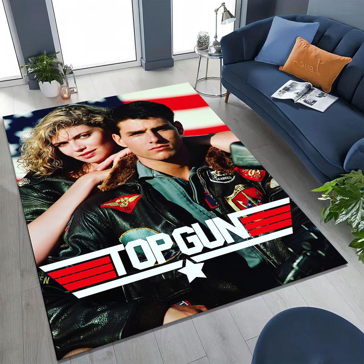 

2026 Top Gun Tom Cruise Fighter Sign Art Carpet Rug for Bedroom Living Room Sofa Home Doormat Decor,Large Kid Non-slip Floor Mat 40x60cm( 15x23in )