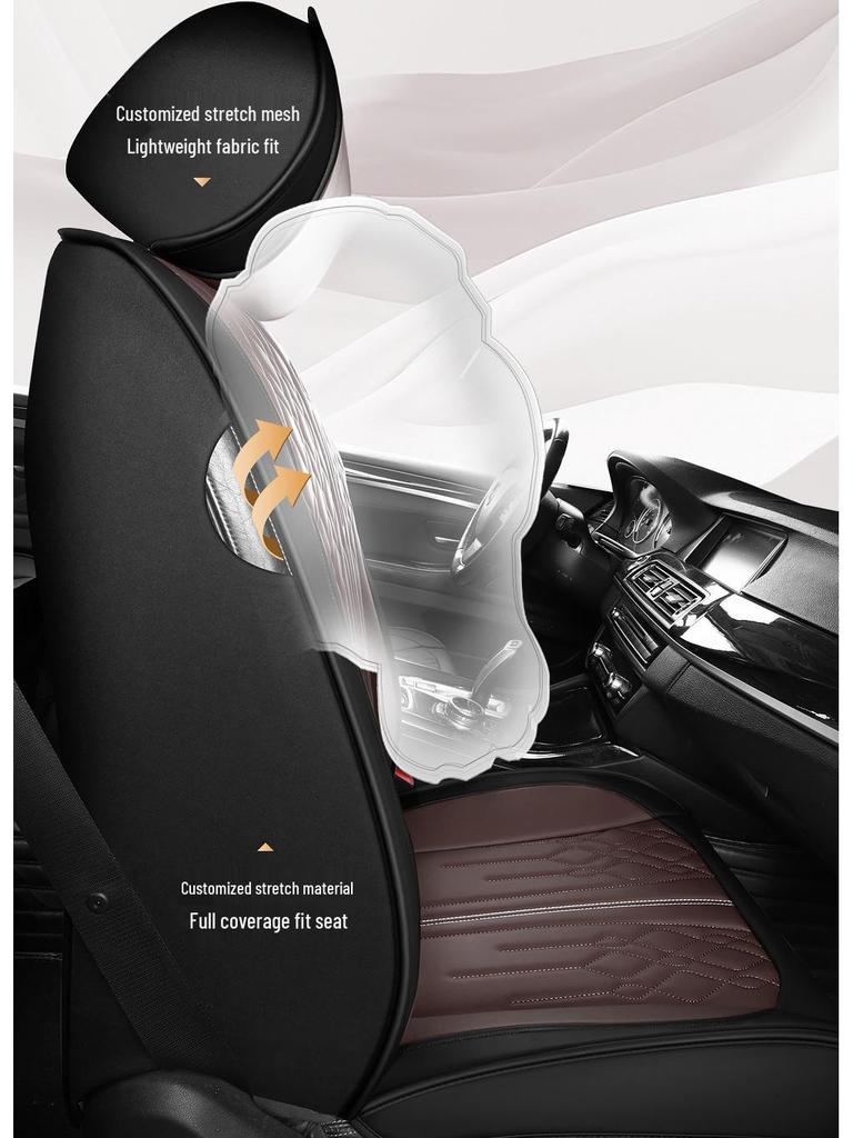 Universal Full Coverage Car Seat Cover - Breathable, Wear-Resistant, Perforated, High-End Cushion for All Seasons