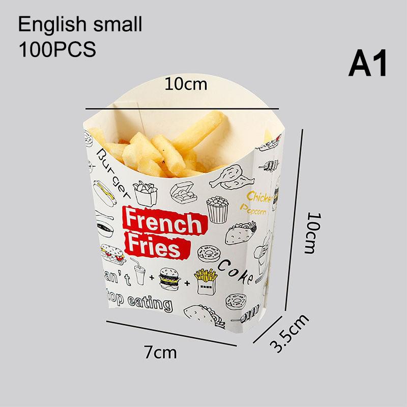 50100Pcs Disposable French Fries Box Food Fried Chicken Packaging Box Party Supplies Food For Kids Birthday Tray A1 1180₽
