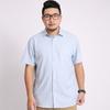 Summer large size men's short-sleeved shirt business casual loose solid color versatile fat guy professional shirt catties