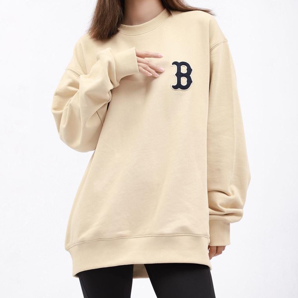 MLB Old Flower Sweatshirts Unisex Beige Crew Neck Moderate Regular 3AMTM0114-43BGS