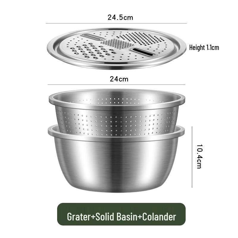 

HANDUNYOU 304 Stainless Steel Mixing Bowl & Grater Set