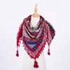 New Fashion Bohemian Cotton Ladies Big Square Scarf Print Shawl Russian Ethnic Style Women Wraps Winter Tassel Scarves