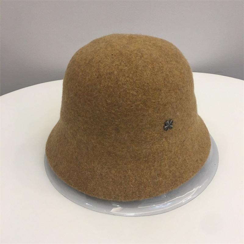 Solid Color Cloche Hat Basin Hat Wool Fisherman Hat for Chilly Outdoor Activitie