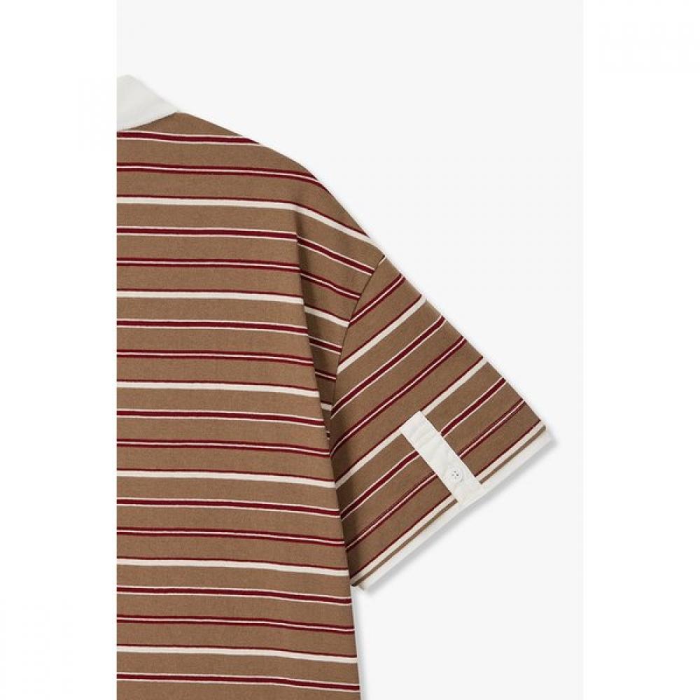 Vov Woven Mix STripe Collar T shirT 7156340005
