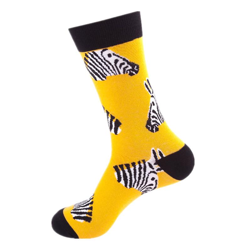 Hundreds Fashion Business Men 100% Cotton Happy Lattice Socks Unisex Boys Combed Hip Hop Street Skateboard Funny High Sox Set