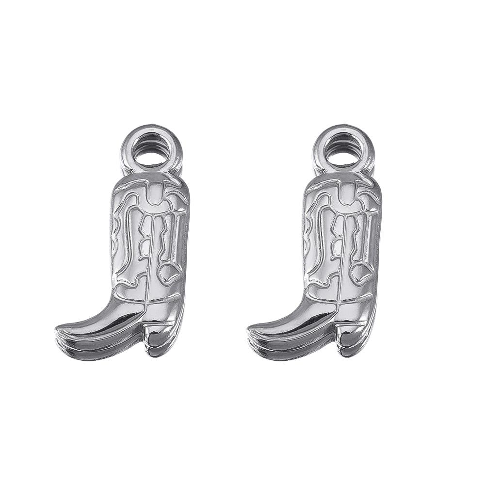 5pcs/lot Stainless Steel Gold Color PVD Plated Boots Charms Pendant DIY Necklace Bracelet Earring Jewelry Making Accessories