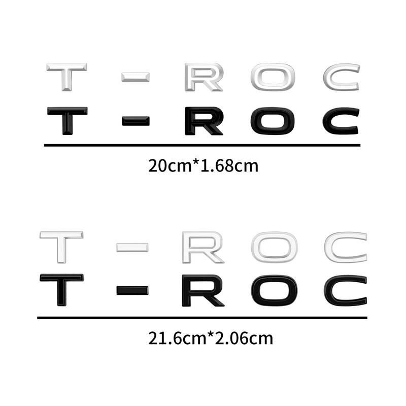 Auto-Styling 3D ABS-Kunststoff TROC T-ROC Logo Auto Seitenkotflügel Heckklappe Emblem Abzeichen Aufkleber Dekoration Auto Zubehör