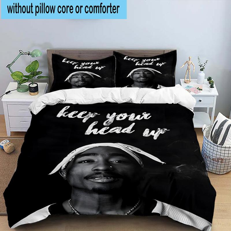 3PCS Rap Legend In Blue 3pcs Bedding,Including 3PCS Duvet Cover And 2pcs Pillowcases Perfect for Christmas,Ideal for Bedroom, Dormitory