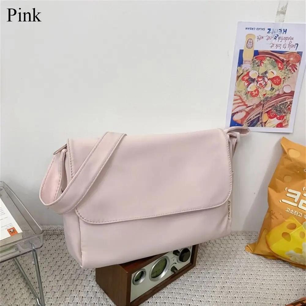 Canvas Shoulder Bags Women Simple Large Capacity Students Couples Shoulder Crossbody Commuter Casual Versatile Class Tote Bag