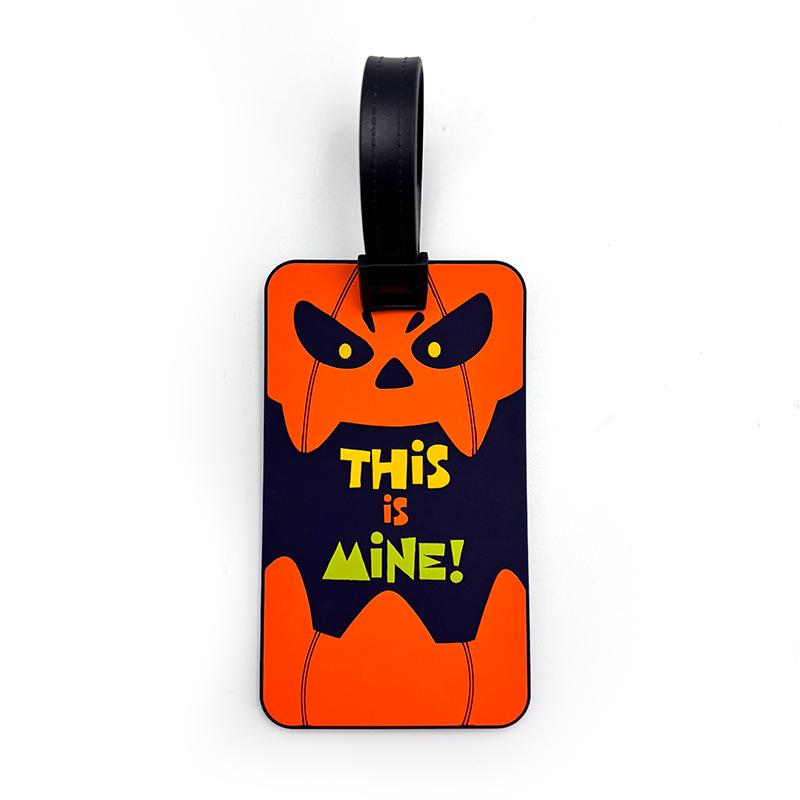 

Cross-border Anti-lost Halloween Mummy Pumpkin Luggage Tag, Soft PVC Rubber Check-in Boarding Pass Airplane Tag
