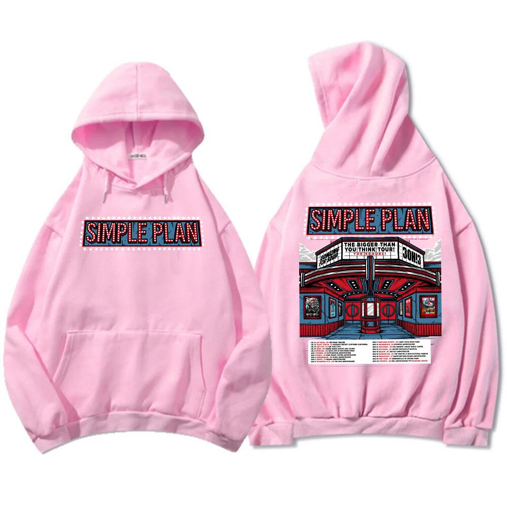 Simple Plan Bigger Than You Think! Tour 2026 Hoodies Fleece Loose Male Hooded Sweatshirt Unisex Streetwear Heavy Mental Sudadera
