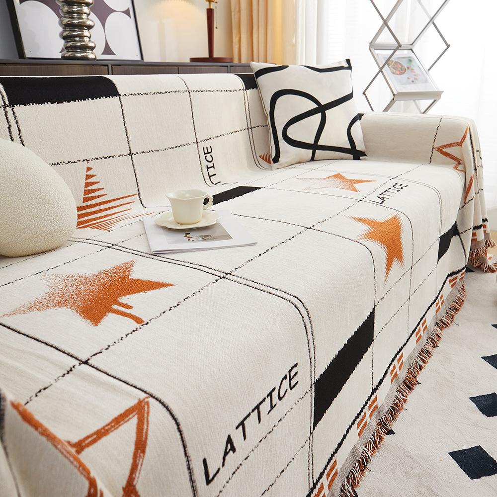 Thick Chenille Fabric Sofa Towel Simple Modern Geometric All-Inclusive Sofa Cover Cloth Anti-Scratching Universal Cover Cover