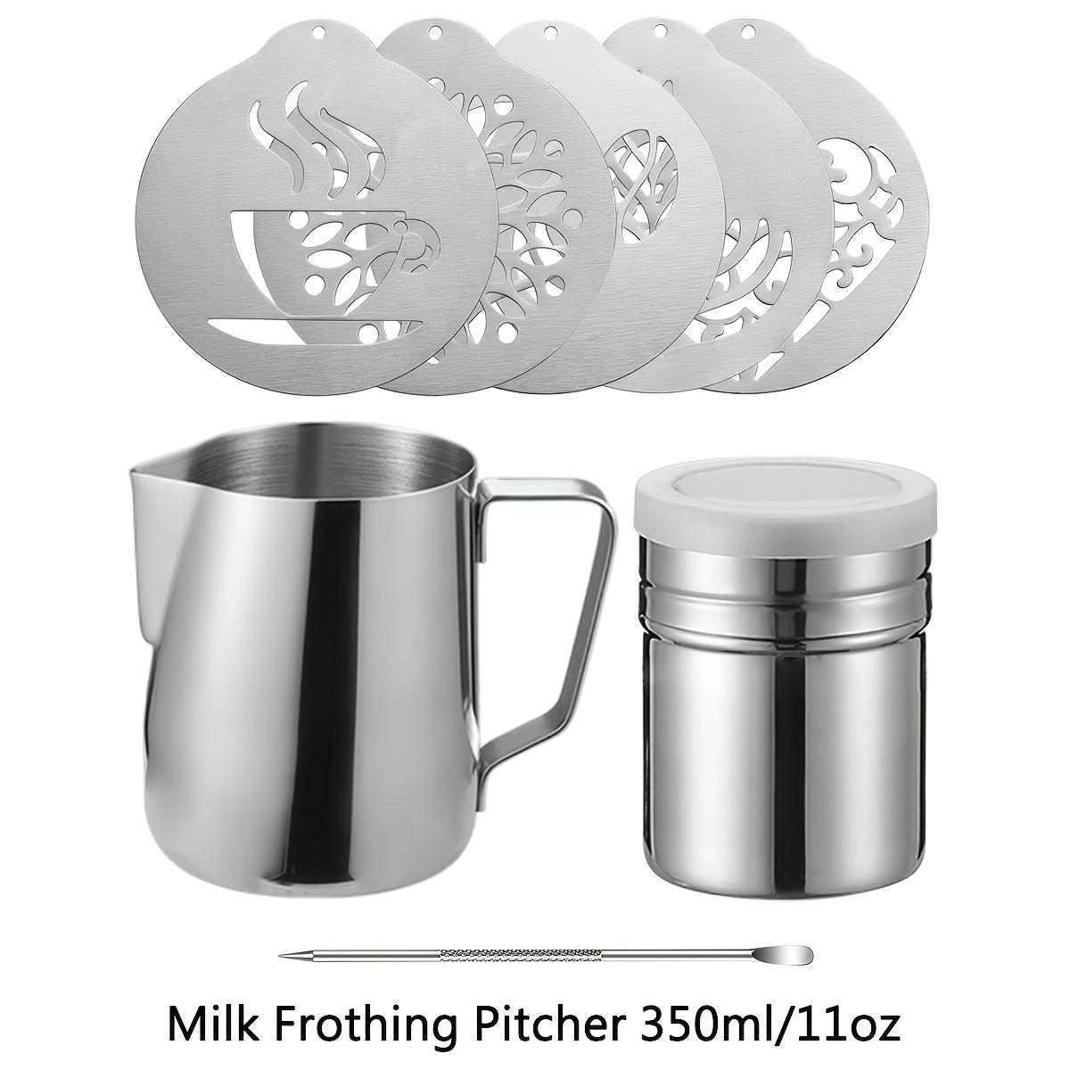 Stainless Steel Milk Frothing Pitcher Set, Cappuccino Pitcher Pouring Jug Espresso Cup for Espresso Machines Milk Frothers Latte