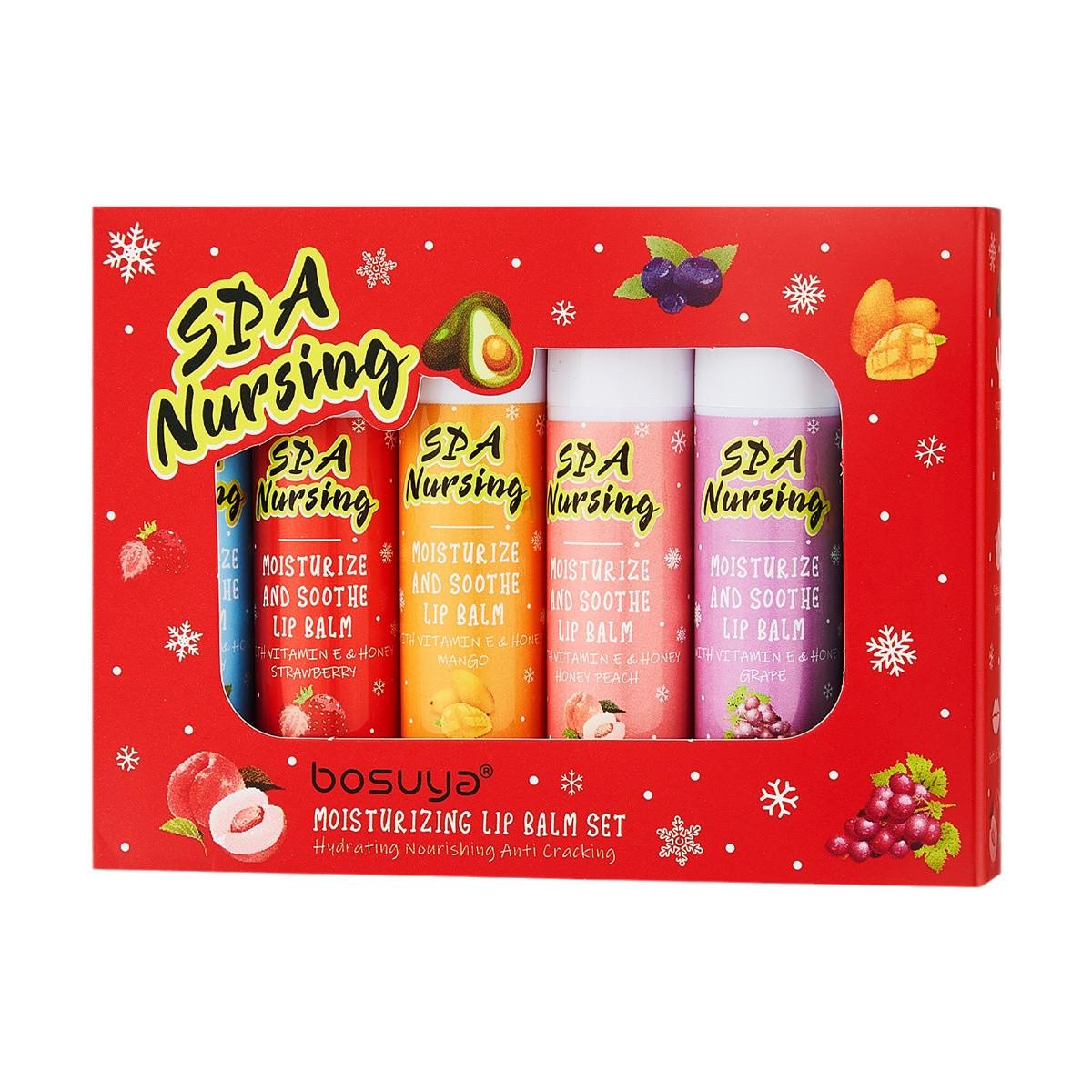 

Увлажняющий бальзам для губ Набор из 6 бальзамов для губ с фруктовым вкусом в рождественской подарочной коробке - LIP OIL 6pcs