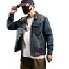 Xintang Men's Distressed Denim Jacket - Loose Fit Long Sleeve Outerwear 2025