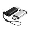 USB C Female To Micro USB Male Adapter Converter Connector with Lanyard Support Charging & Data Sync for Phone Portable