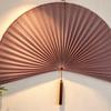 Handcrafted Bamboo Woven Hanging Fan In New Chinese Style, Elegant Wall Decor Pendant for Hotel, Homestay,  Wedding Scene Layout