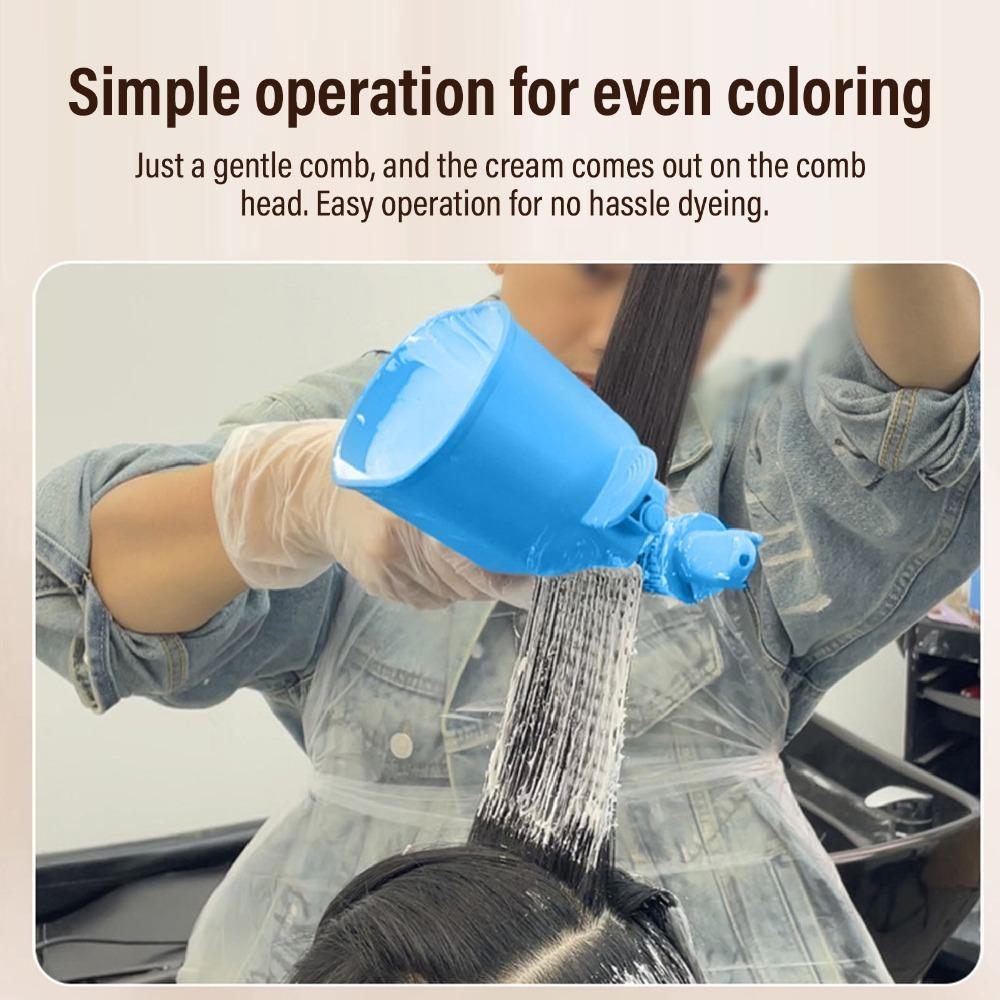 Professional Automatic Hair Coloring Applicator Roller Comb Hair Dye Applicator Brush Home Use