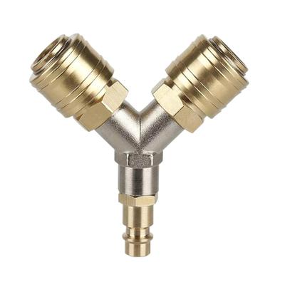 Compressed Air Distributor with Two Compressed Air Couplings 1/4 Inch Thread