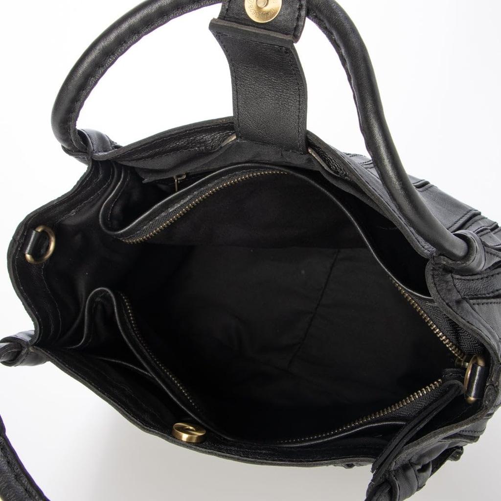 Soft Leather Round Bag Multi-Stripe 2-Way