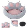Cat Dog Kennel Cat Paw Print Shaped Machine Washable Removable Washable Sofa Pet KennelGrey