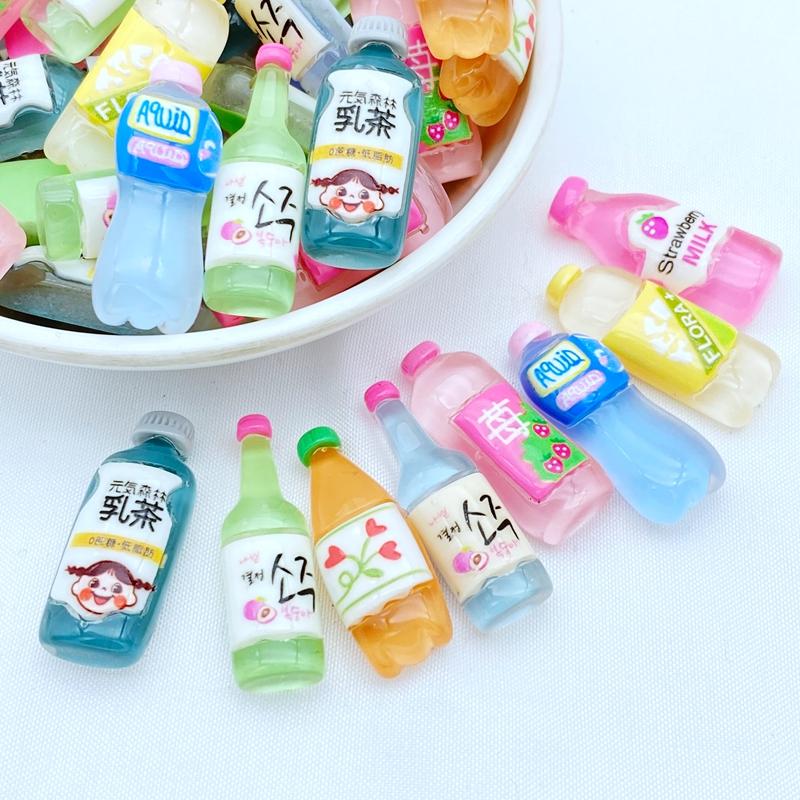 10Pcs New Kawaii Cute Fruit Beverage Flat Back Resin Cabochons Scrapbooking DIY Jewelry Craft Decoration Accessorie