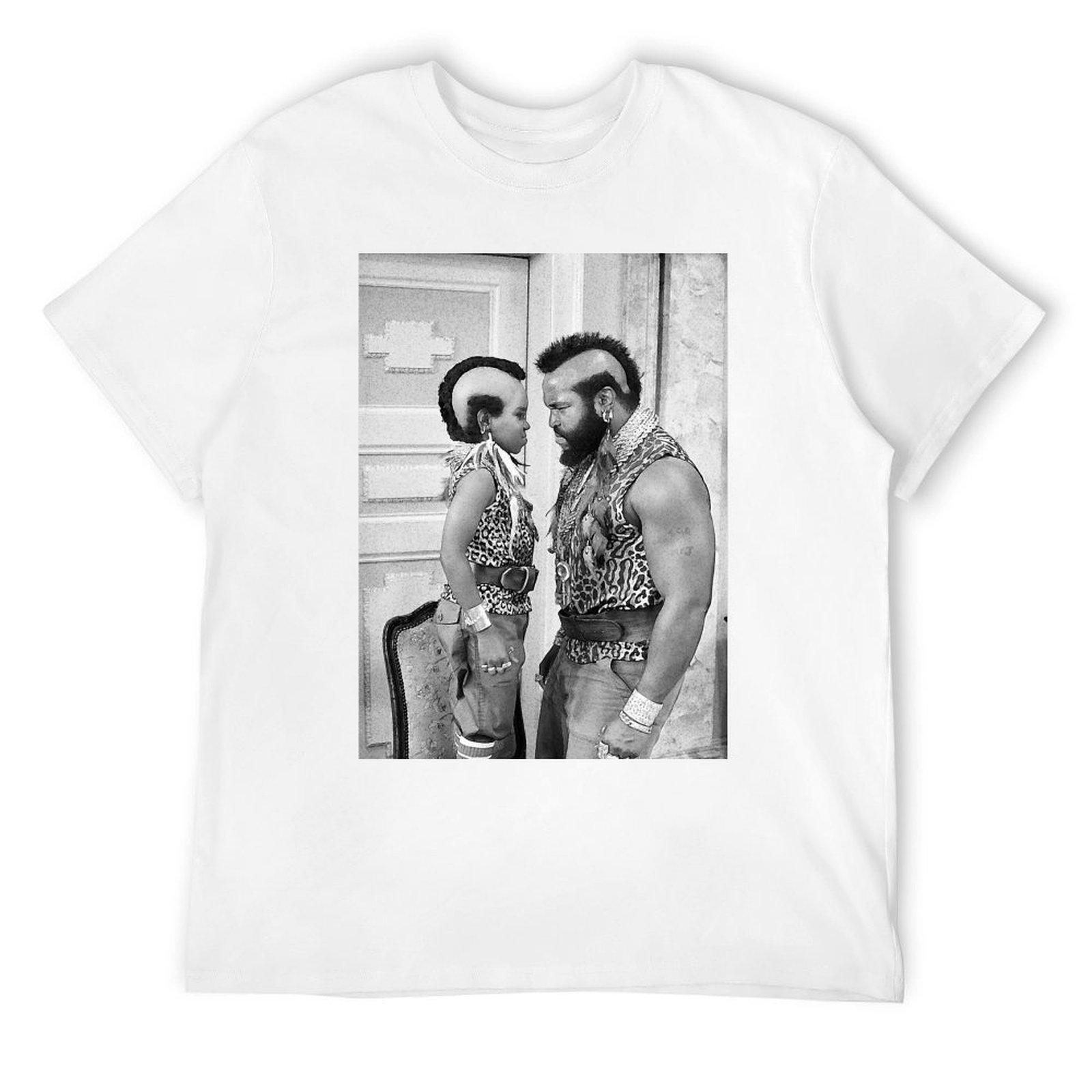 

Eye To Eye - Black & white portrait of Gary Coleman & Mr. T T-Shirt anime clothes summer clothes T-shirts for men cotton S