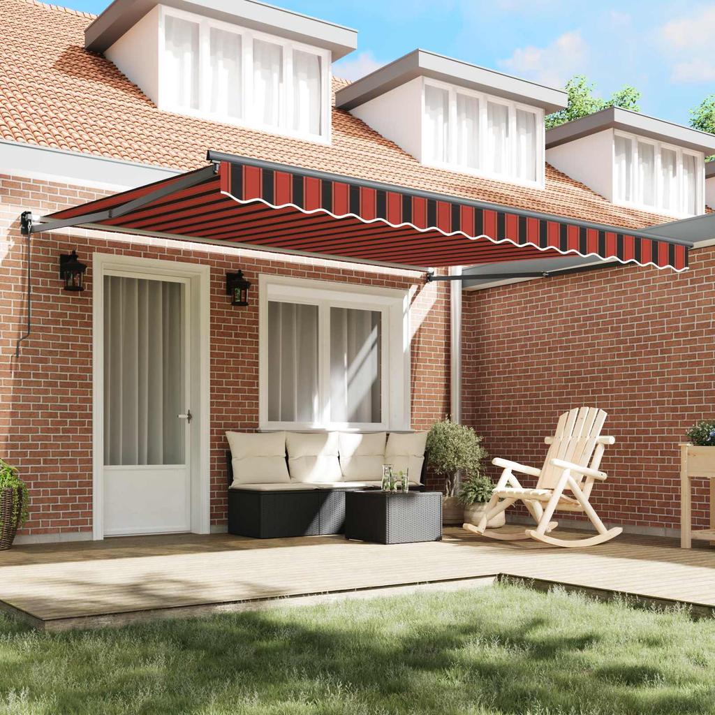 Retractable Awning Orange and Brown 350 X 250 Cm