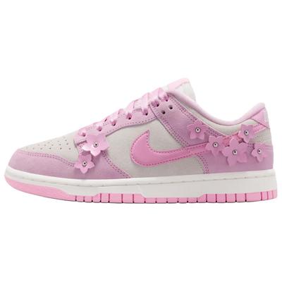 Zapatillas Skateboard Dunk para Mujer Caña Baja Rosa Blanco IV4726-600