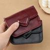 PU Leather Card Holder Heart Shaped Small Wallet Cute Car Key Chain  Women