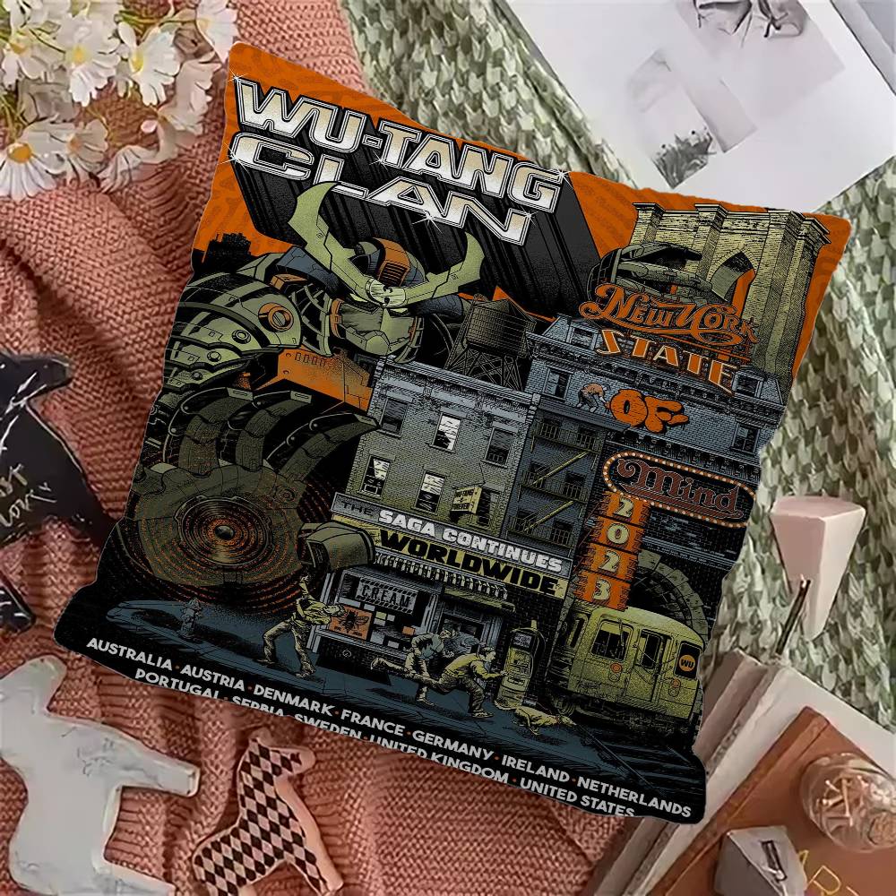 W-Wu-T-Tang C-Clan Group Pillow Gift Home Office Decoration Pillow Bedroom Sofa Car Cushion CoverPillow Case