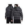 Nike Gestreiftes Kapuzen-Sweatshirt mit Reißverschluss, Langarm, Unisex-Sweatshirt, Schwarz FN2513-065