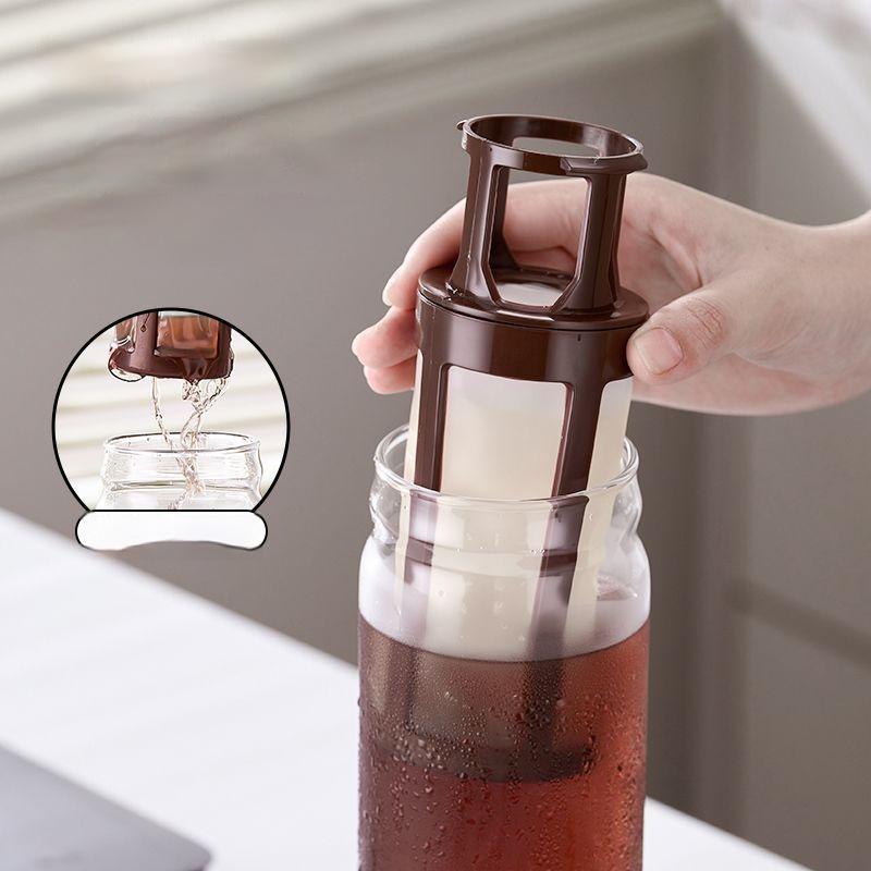 GIANXI Cold Brew Coffee Maker Home Cold Kettle Portable Non-leaking Tea Cold Brew Cup Ice Drop Kettle Cold Brew Fruit Teapot