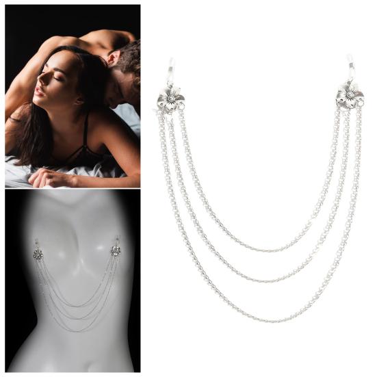 Floral Breast Chain Non Piercing Nipple Chain Sexy Layered Body Chain Jewelry Nipple