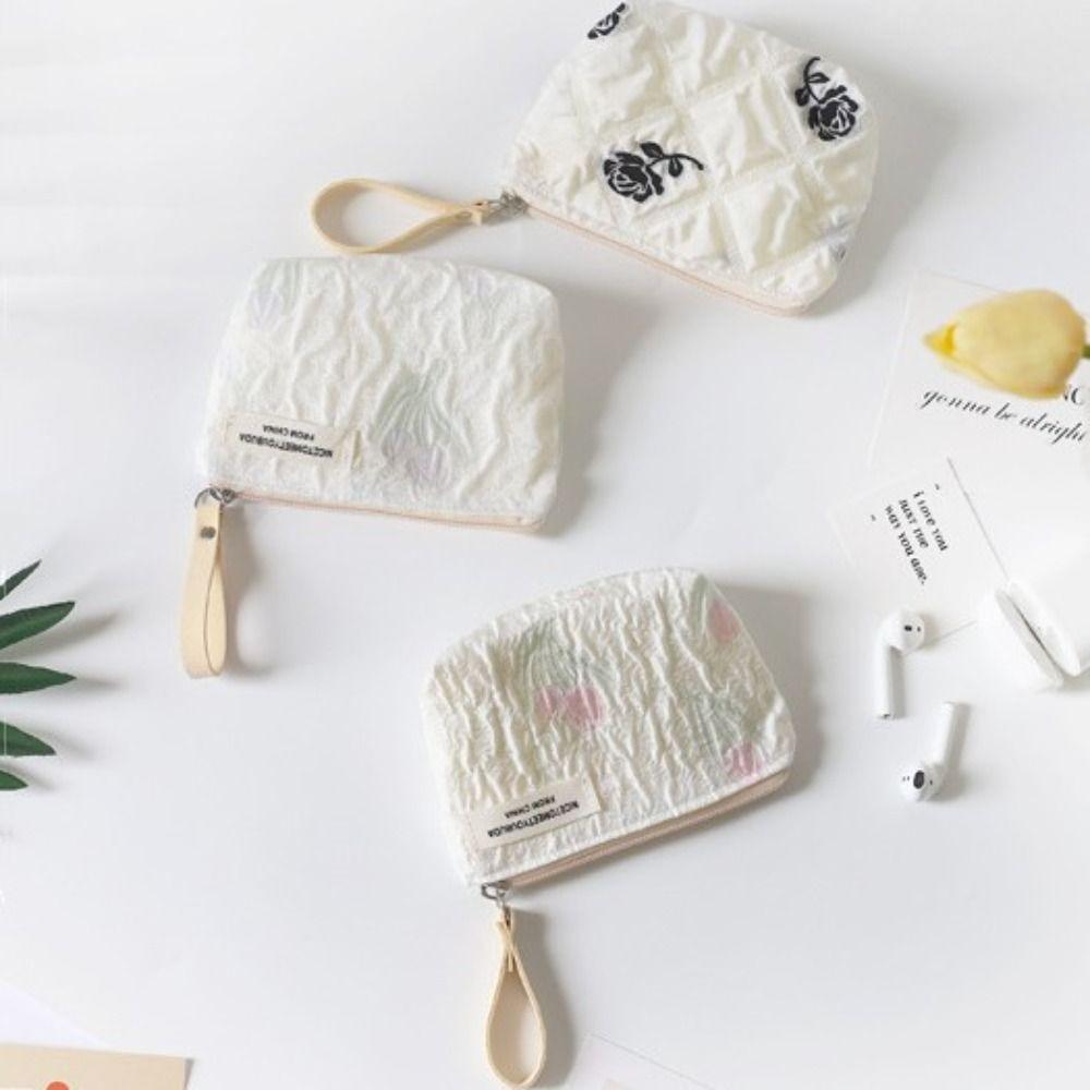 

Цветочный узор Кошелек для монет на молнии Сумка для денег Портативные сумки для хранения для девочек 3