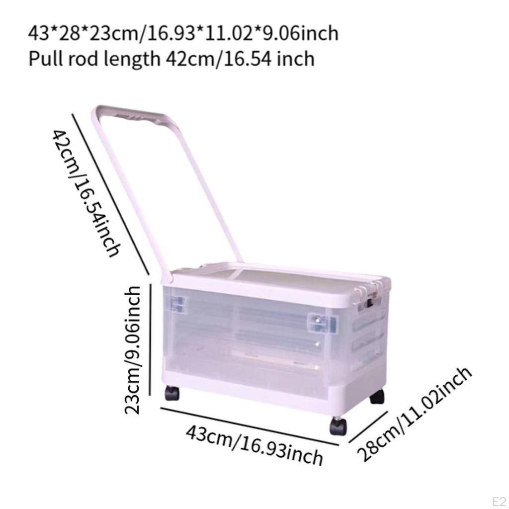 Sammenleggbar rullekasse med lokk og håndtak for klesbøker