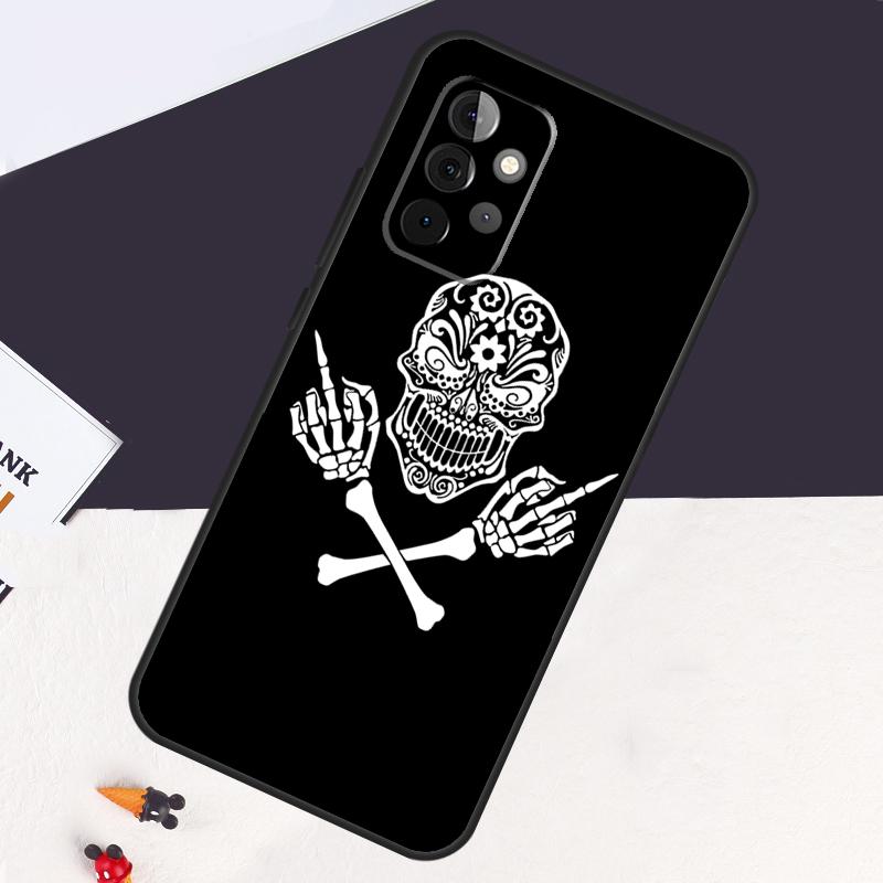Mittelfinger Skelett Schädel Knochen Hülle Für Samsung Galaxy A13 A35 A15 A55 A53 A33 A36 A56 A26 A16 A22 A32 A52 A54 A34 A05 A06
