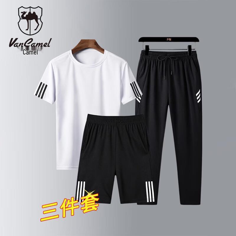 VANCAMEL Men s Summer Short Sleeve T-Shirt  Casual Sets 4XL